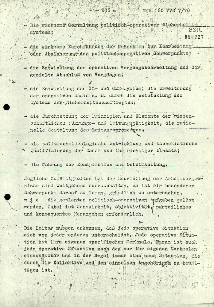 Dissertation "Die Planung der politisch-operativen Arbeit im Ministerium für Staatssicherheit"