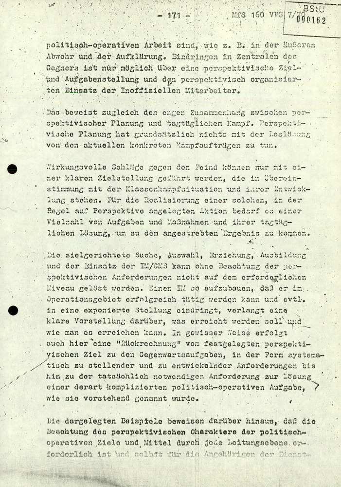 Dissertation "Die Planung der politisch-operativen Arbeit im Ministerium für Staatssicherheit"