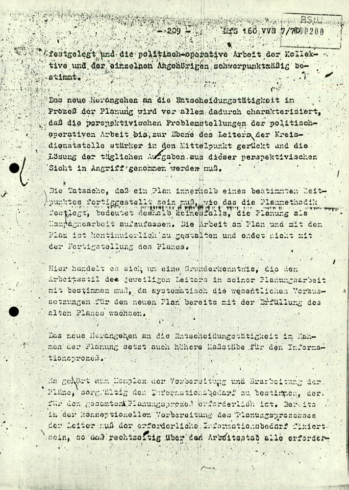 Dissertation "Die Planung der politisch-operativen Arbeit im Ministerium für Staatssicherheit"