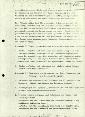 Dissertation "Die Planung der politisch-operativen Arbeit im Ministerium für Staatssicherheit"