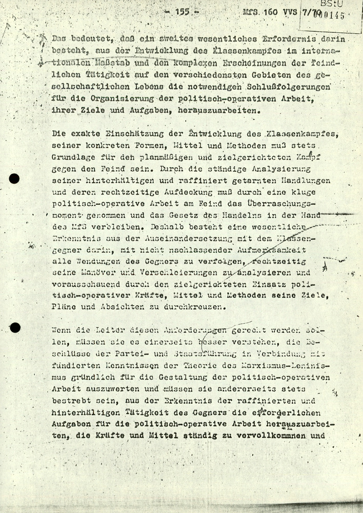 Dissertation "Die Planung der politisch-operativen Arbeit im Ministerium für Staatssicherheit"