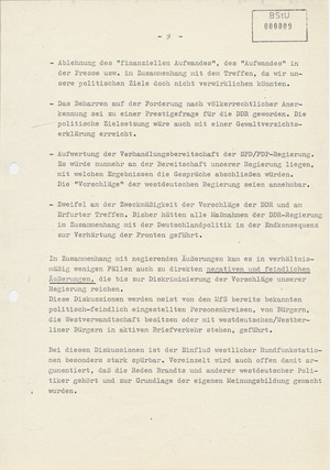 Bericht über Reaktionen der DDR-Bevölkerung zum Treffen zwischen Willi Stoph und Willy Brandt in Erfurt