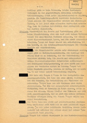 Protokoll der Versammlung des Berliner Anwaltskollegium anlässlich der Abberufung Götz Bergers