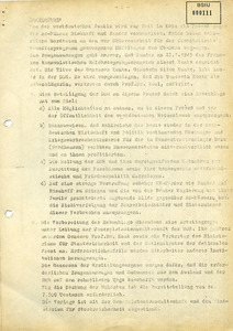 Vorlage der Westabteilung des Zentralkomitees (ZK) der SED an das Sekretariat des ZK der SED zur Nebenklagevertretung im Essener Dora-Prozess und Einrichtung einer Arbeitsgruppe zur Vorbereitung.
