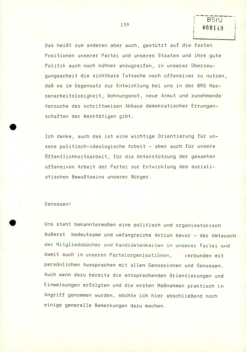 Referat Erich Mielkes zur Auswertung der 8. Tagung des Zentralkomitees der SED