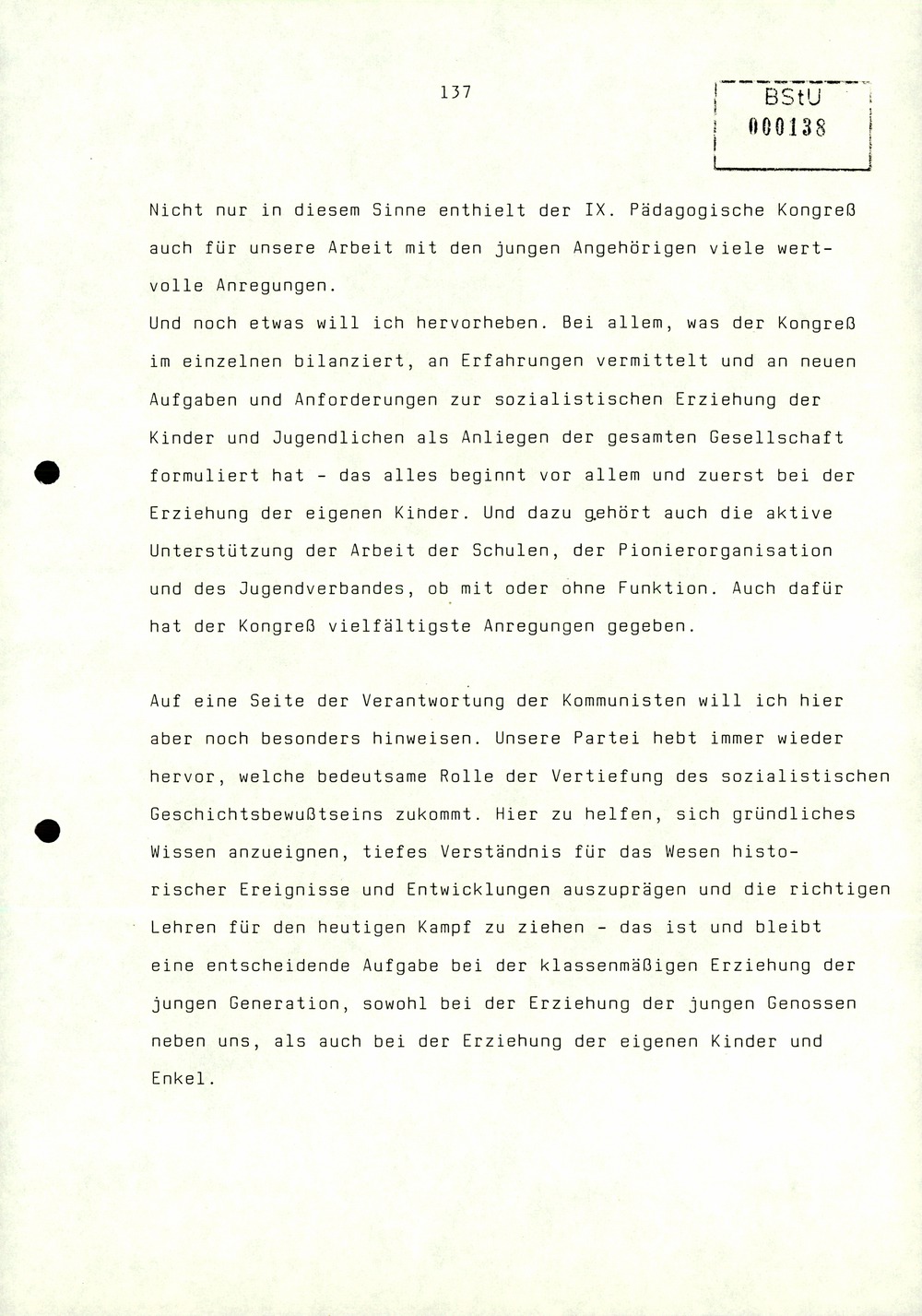 Referat Erich Mielkes zur Auswertung der 8. Tagung des Zentralkomitees der SED