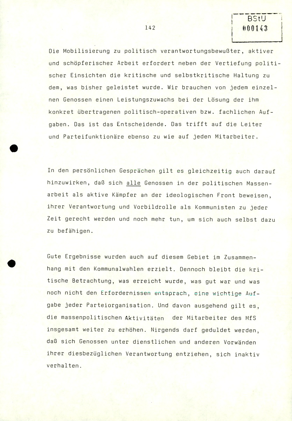 Referat Erich Mielkes zur Auswertung der 8. Tagung des Zentralkomitees der SED