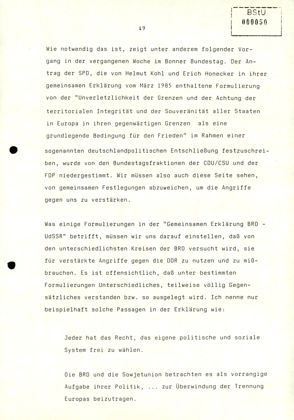 Referat Erich Mielkes zur Auswertung der 8. Tagung des Zentralkomitees der SED