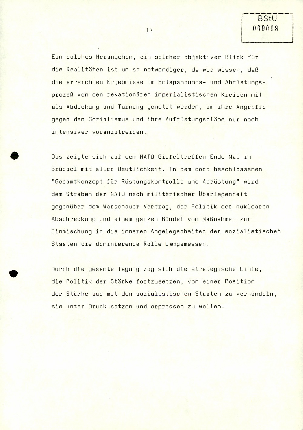 Referat Erich Mielkes zur Auswertung der 8. Tagung des Zentralkomitees der SED