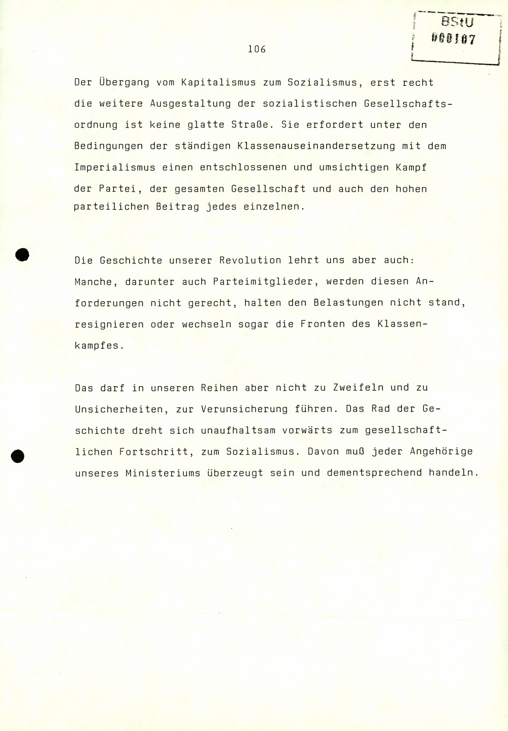 Referat Erich Mielkes zur Auswertung der 8. Tagung des Zentralkomitees der SED