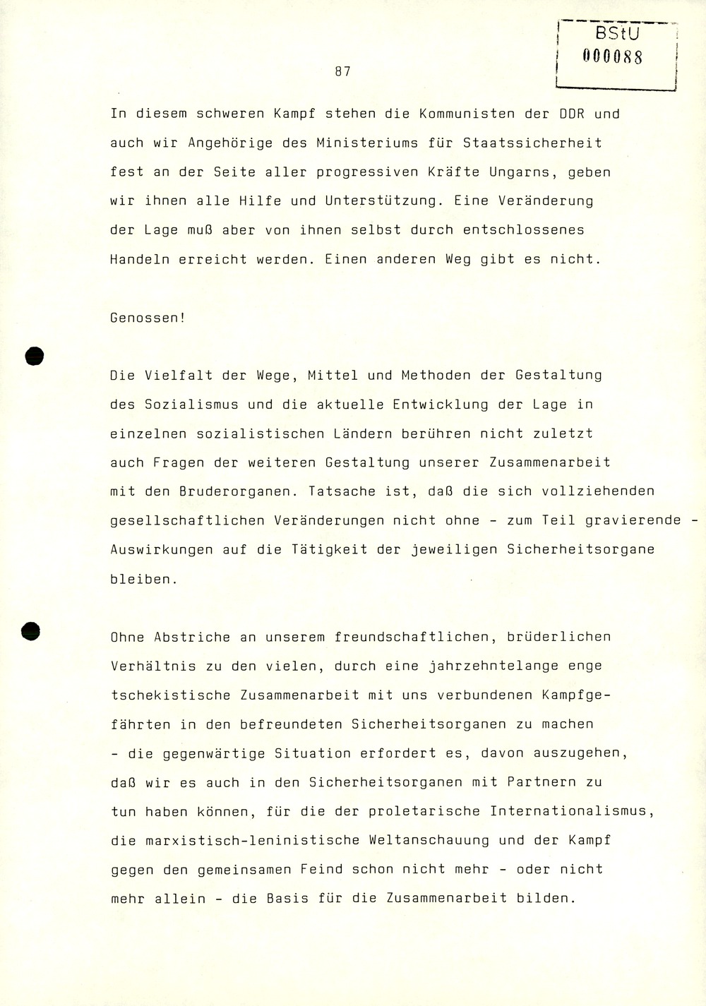 Referat Erich Mielkes zur Auswertung der 8. Tagung des Zentralkomitees der SED