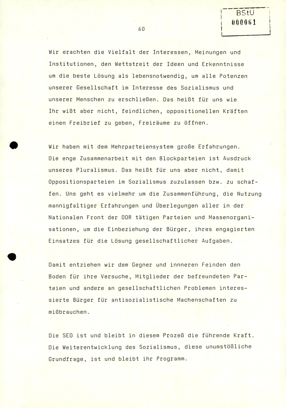 Referat Erich Mielkes zur Auswertung der 8. Tagung des Zentralkomitees der SED