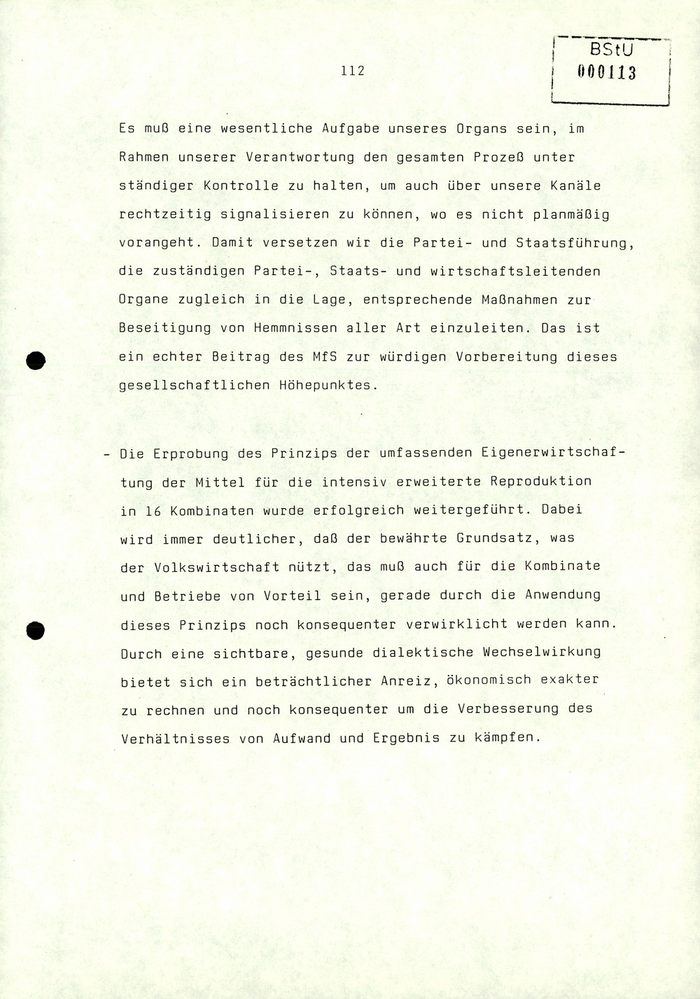 Referat Erich Mielkes zur Auswertung der 8. Tagung des Zentralkomitees der SED