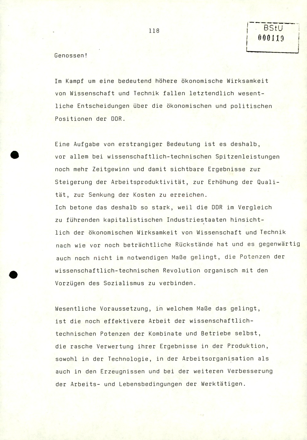 Referat Erich Mielkes zur Auswertung der 8. Tagung des Zentralkomitees der SED