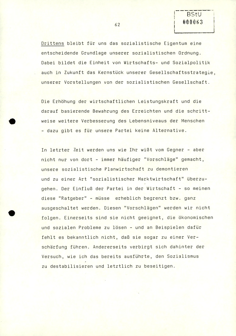 Referat Erich Mielkes zur Auswertung der 8. Tagung des Zentralkomitees der SED