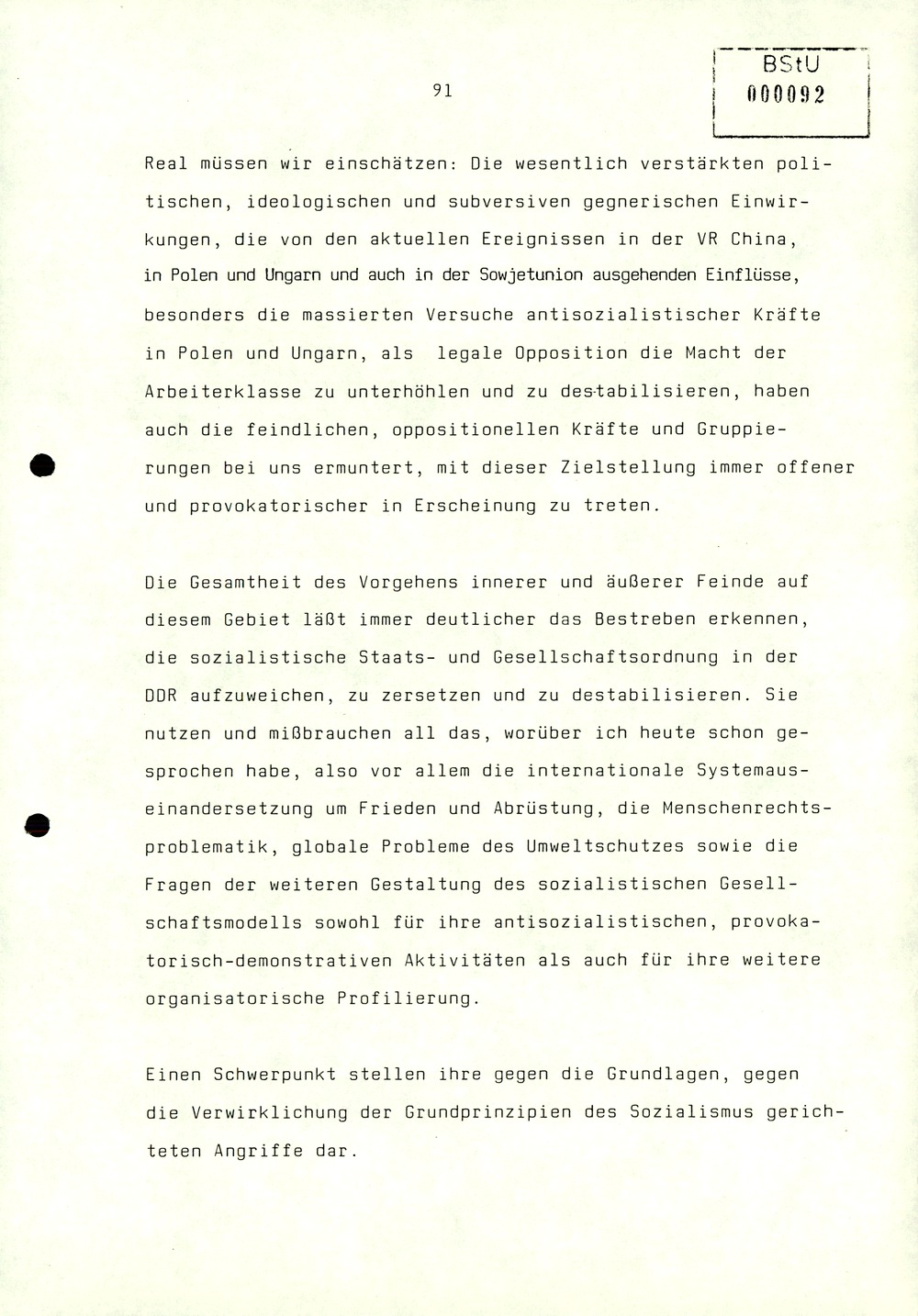 Referat Erich Mielkes zur Auswertung der 8. Tagung des Zentralkomitees der SED