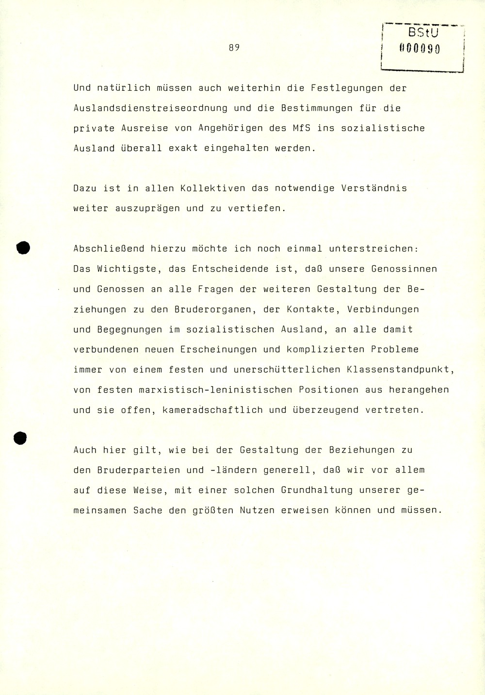 Referat Erich Mielkes zur Auswertung der 8. Tagung des Zentralkomitees der SED