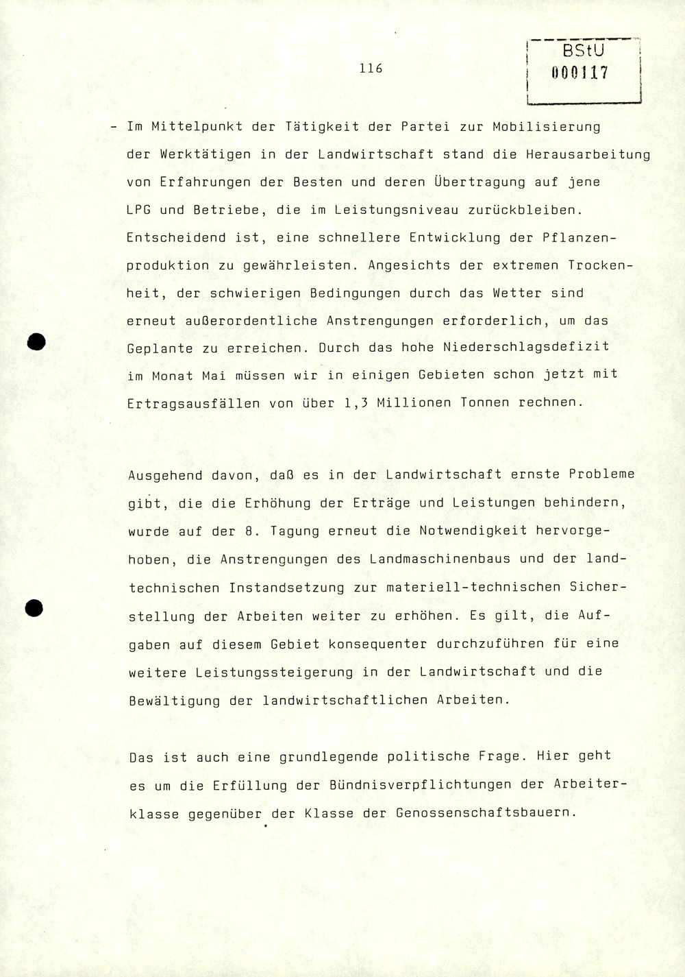 Referat Erich Mielkes zur Auswertung der 8. Tagung des Zentralkomitees der SED