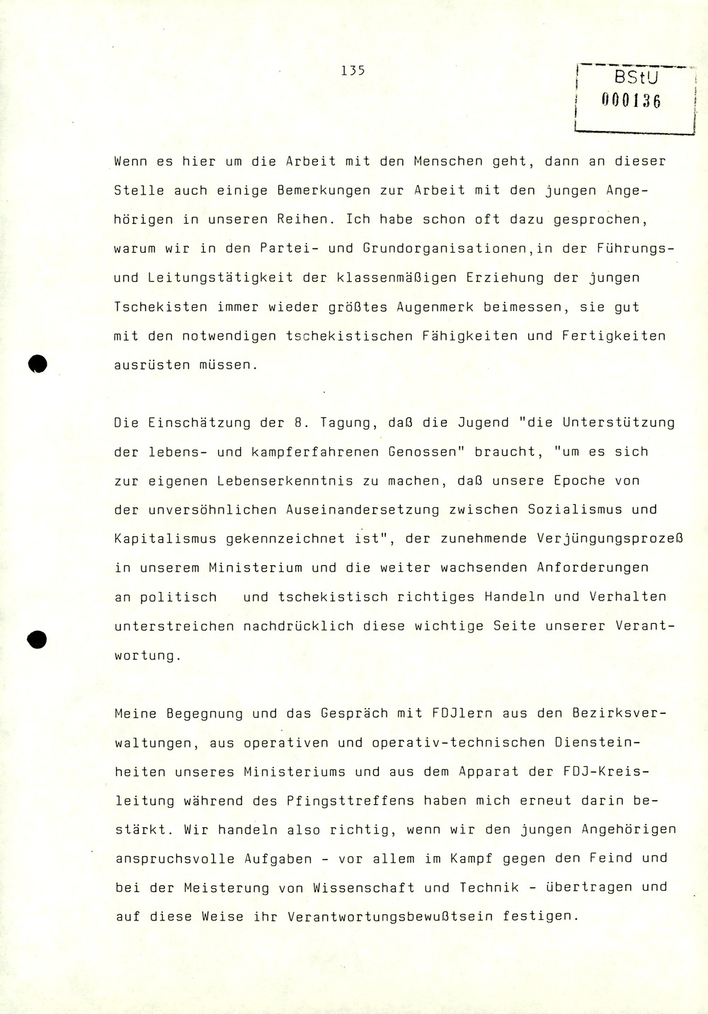 Referat Erich Mielkes zur Auswertung der 8. Tagung des Zentralkomitees der SED