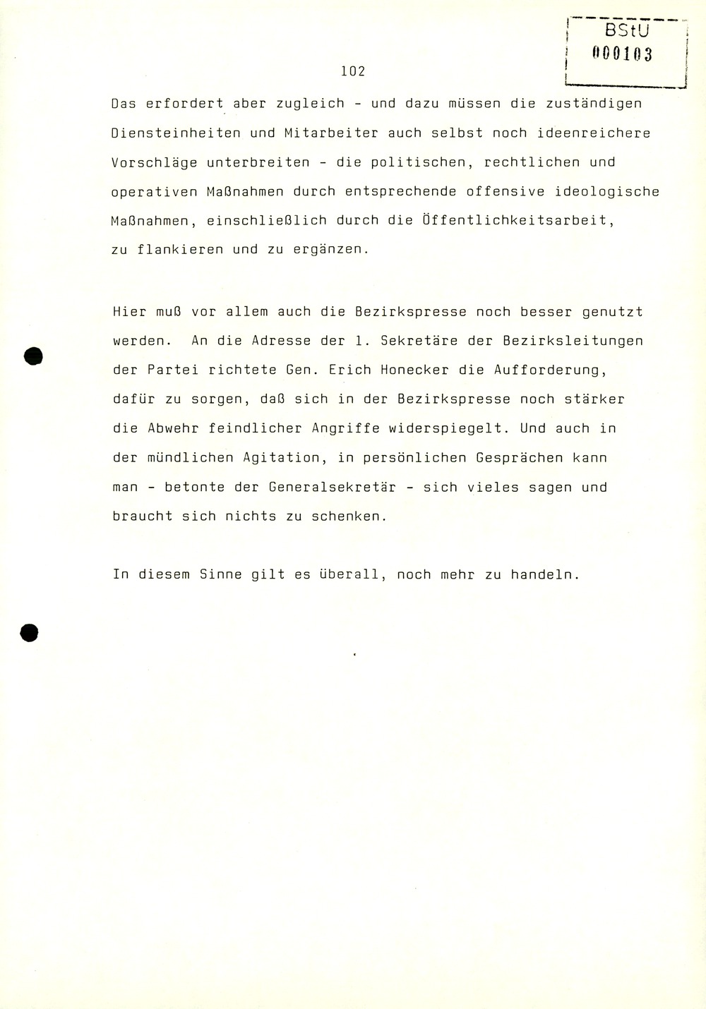Referat Erich Mielkes zur Auswertung der 8. Tagung des Zentralkomitees der SED