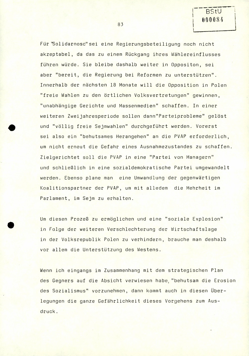 Referat Erich Mielkes zur Auswertung der 8. Tagung des Zentralkomitees der SED