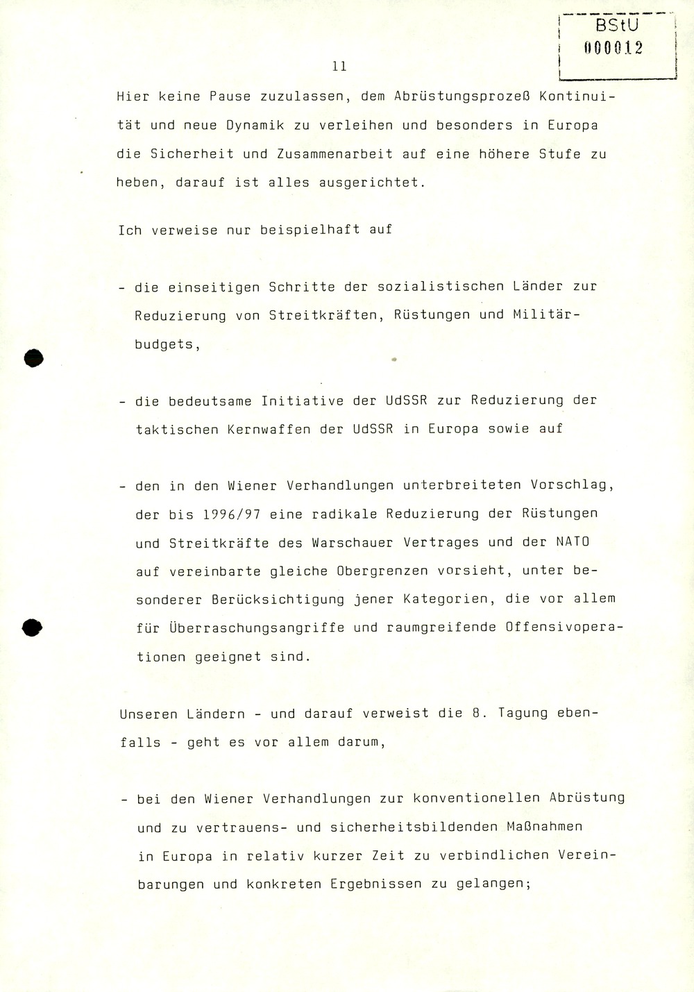 Referat Erich Mielkes zur Auswertung der 8. Tagung des Zentralkomitees der SED