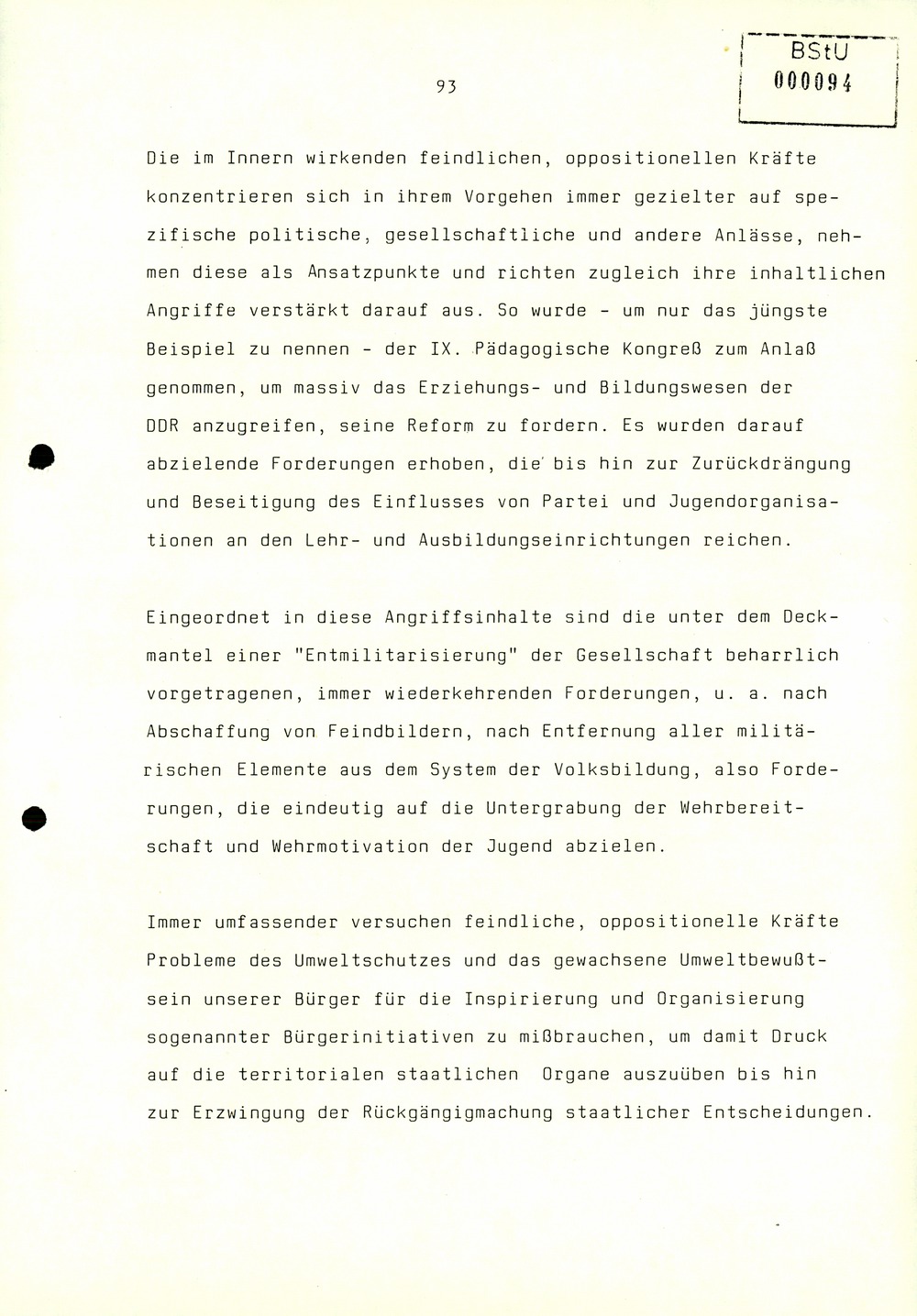 Referat Erich Mielkes zur Auswertung der 8. Tagung des Zentralkomitees der SED