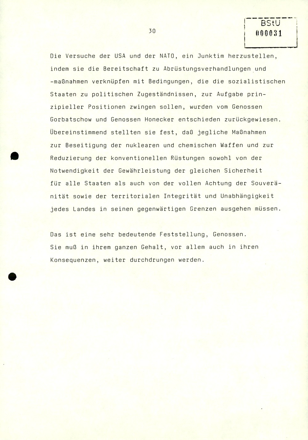 Referat Erich Mielkes zur Auswertung der 8. Tagung des Zentralkomitees der SED