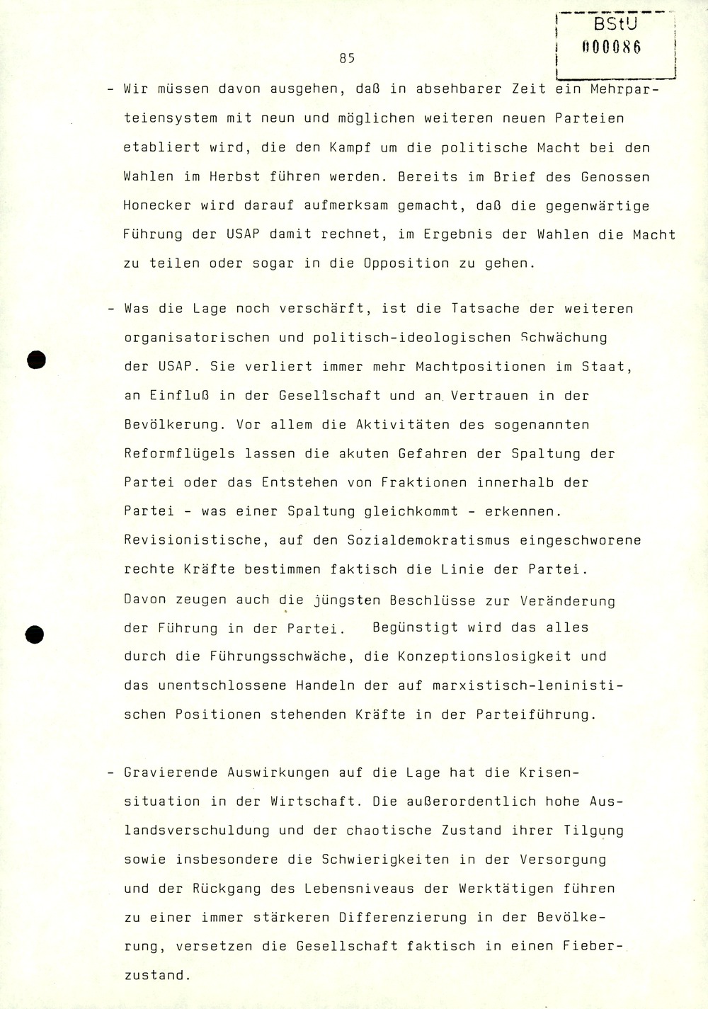 Referat Erich Mielkes zur Auswertung der 8. Tagung des Zentralkomitees der SED