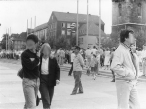 Demonstration der Aktion "Weißer Kreis" in Jena und Auflösung durch Volkspolizei im Juni 1983