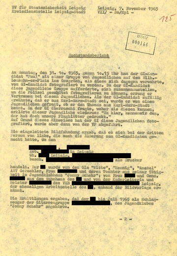 Bericht zum IM-Einsatz am 31. Oktober 1965 auf dem Wilhelm-Leuschner-Platz