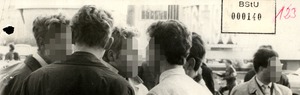 Überwachungsfoto von Jugendlichen auf der Leipziger Beat-Demonstration am 31. Oktober 1965