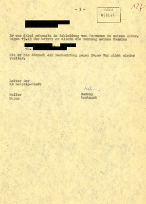 Bericht zum IM-Einsatz am 31. Oktober 1965 auf dem Wilhelm-Leuschner-Platz