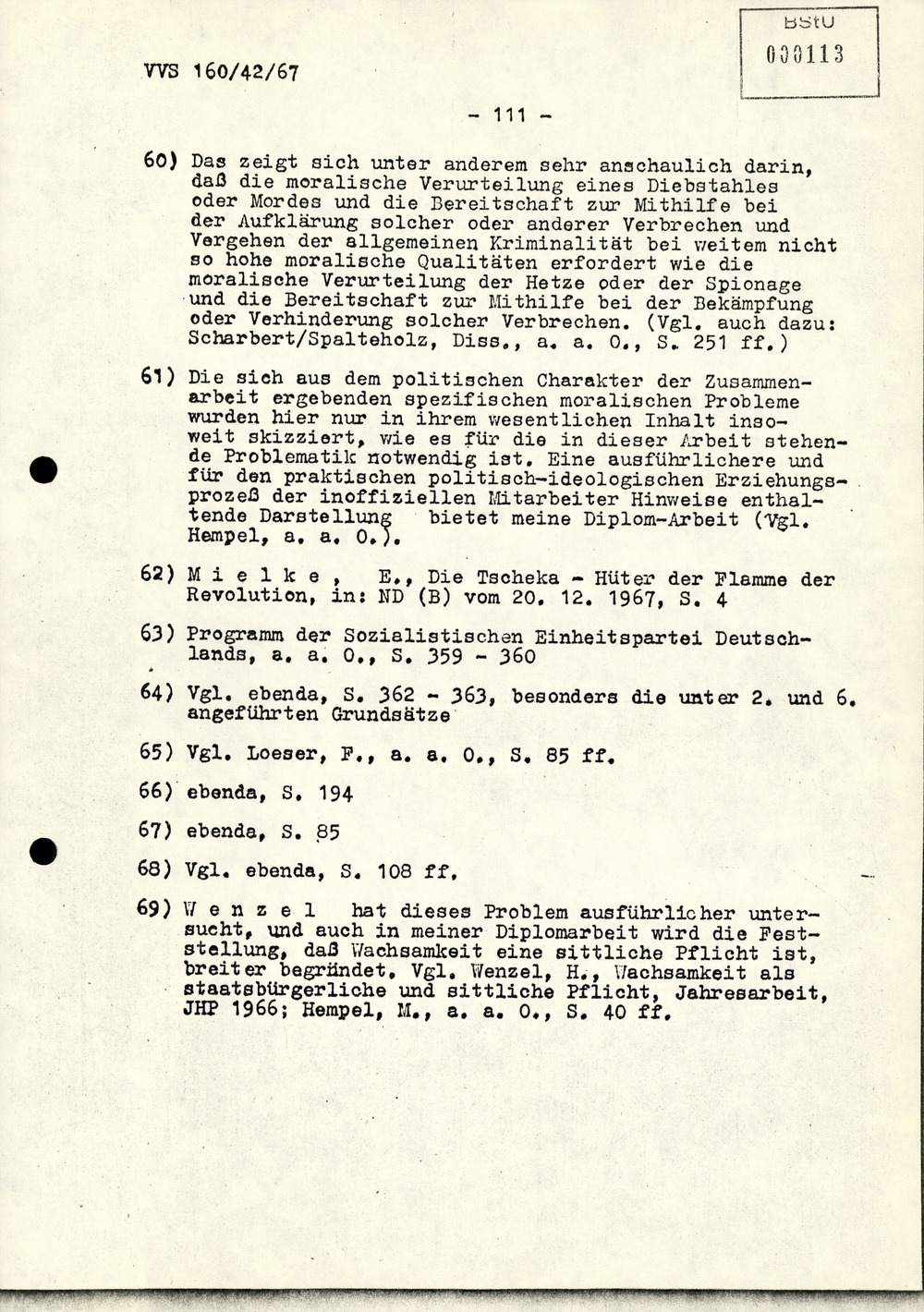 Dissertation "Die Wirksamkeit moralischer Faktoren im Verhalten der Bürger der DDR zur inoffiziellen Zusammenarbeit mit dem MfS"