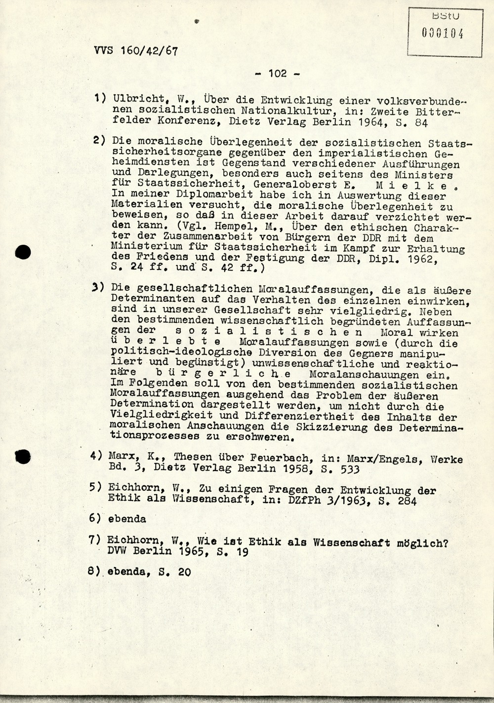 Dissertation "Die Wirksamkeit moralischer Faktoren im Verhalten der Bürger der DDR zur inoffiziellen Zusammenarbeit mit dem MfS"
