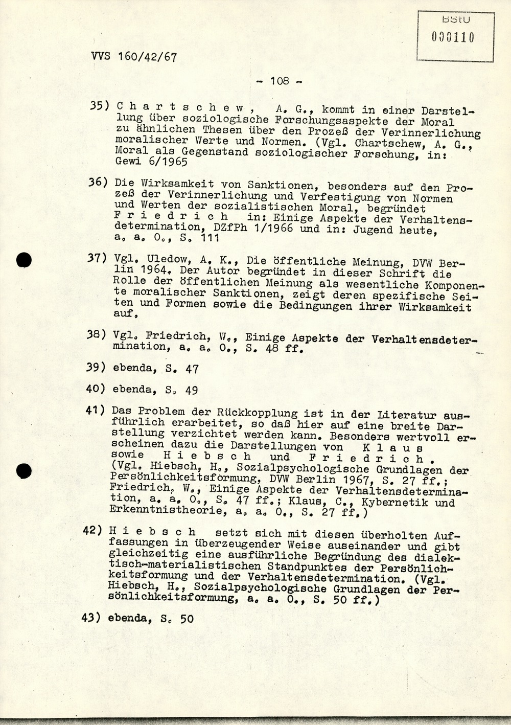 Dissertation "Die Wirksamkeit moralischer Faktoren im Verhalten der Bürger der DDR zur inoffiziellen Zusammenarbeit mit dem MfS"
