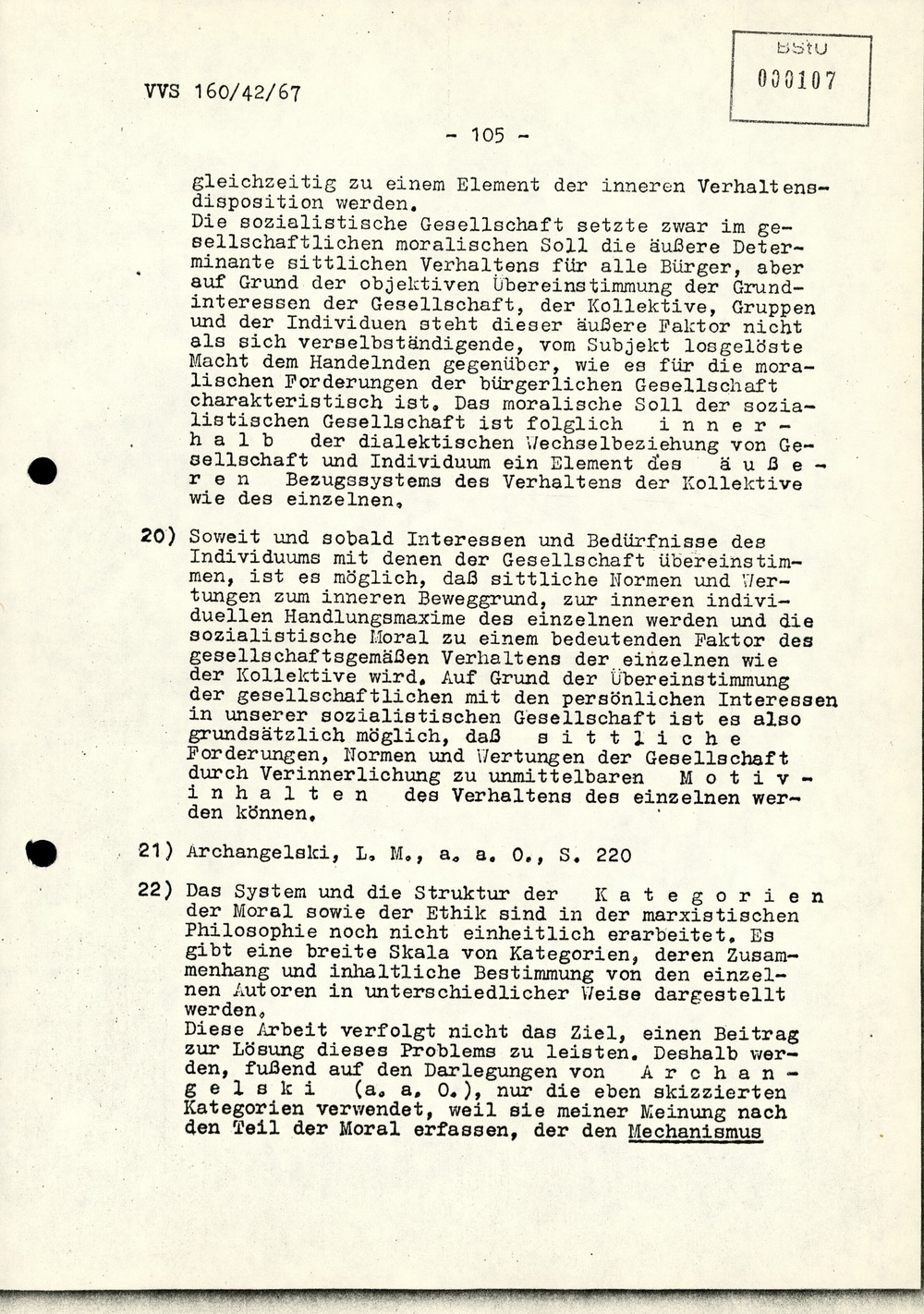 Dissertation "Die Wirksamkeit moralischer Faktoren im Verhalten der Bürger der DDR zur inoffiziellen Zusammenarbeit mit dem MfS"