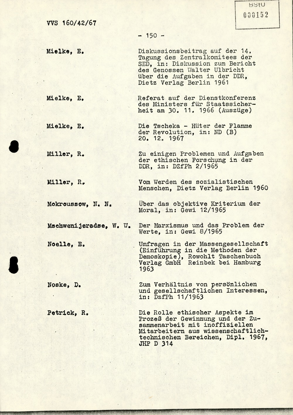 Dissertation "Die Wirksamkeit moralischer Faktoren im Verhalten der Bürger der DDR zur inoffiziellen Zusammenarbeit mit dem MfS"