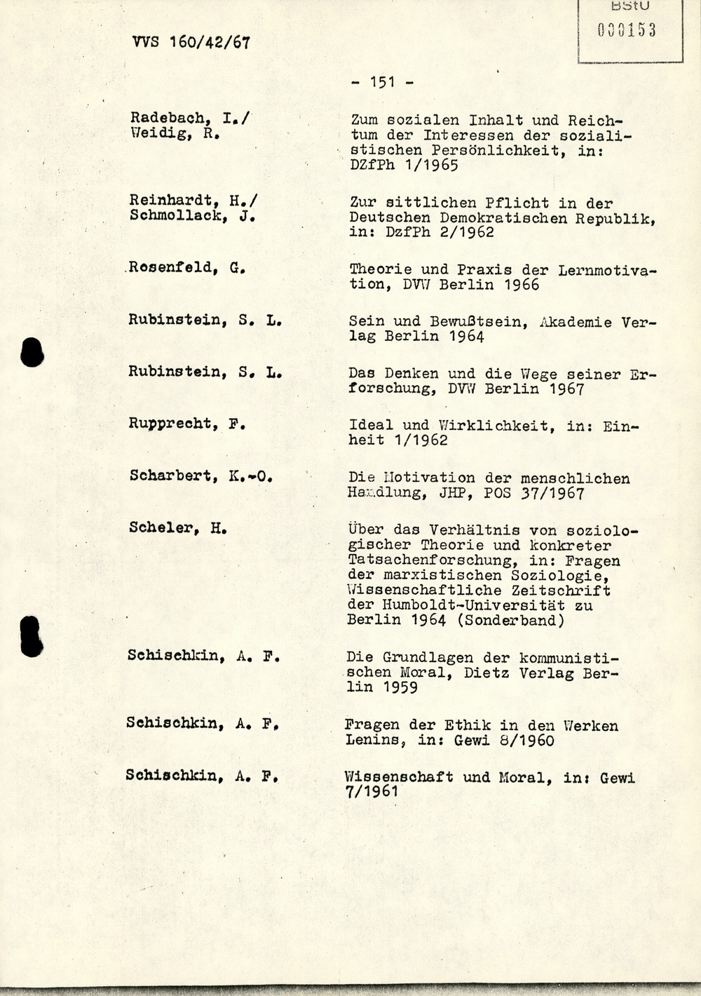 Dissertation "Die Wirksamkeit moralischer Faktoren im Verhalten der Bürger der DDR zur inoffiziellen Zusammenarbeit mit dem MfS"