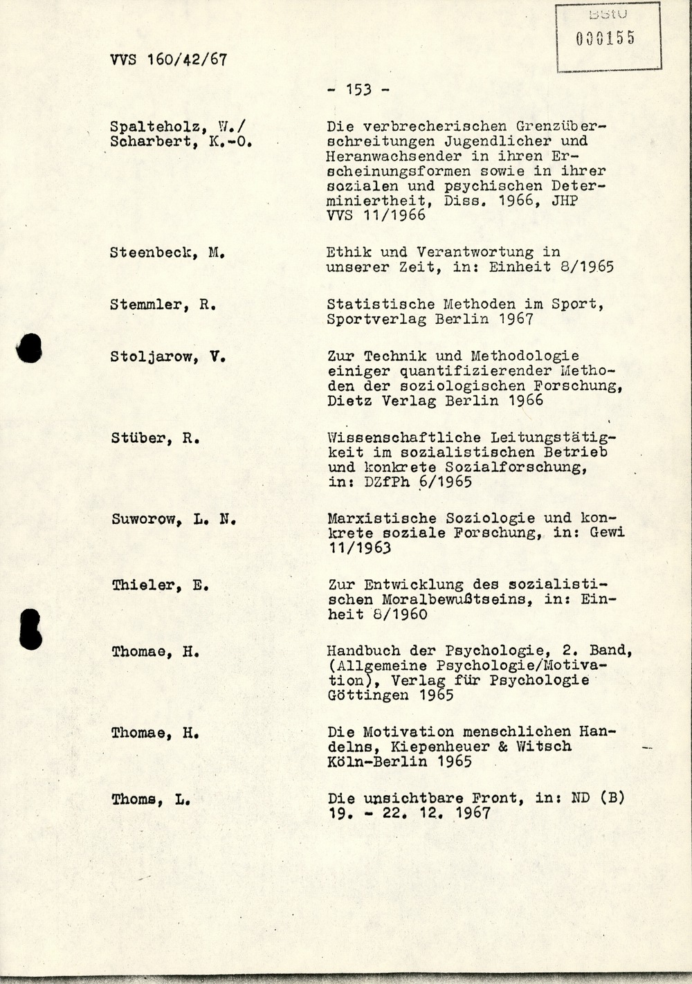 Dissertation "Die Wirksamkeit moralischer Faktoren im Verhalten der Bürger der DDR zur inoffiziellen Zusammenarbeit mit dem MfS"