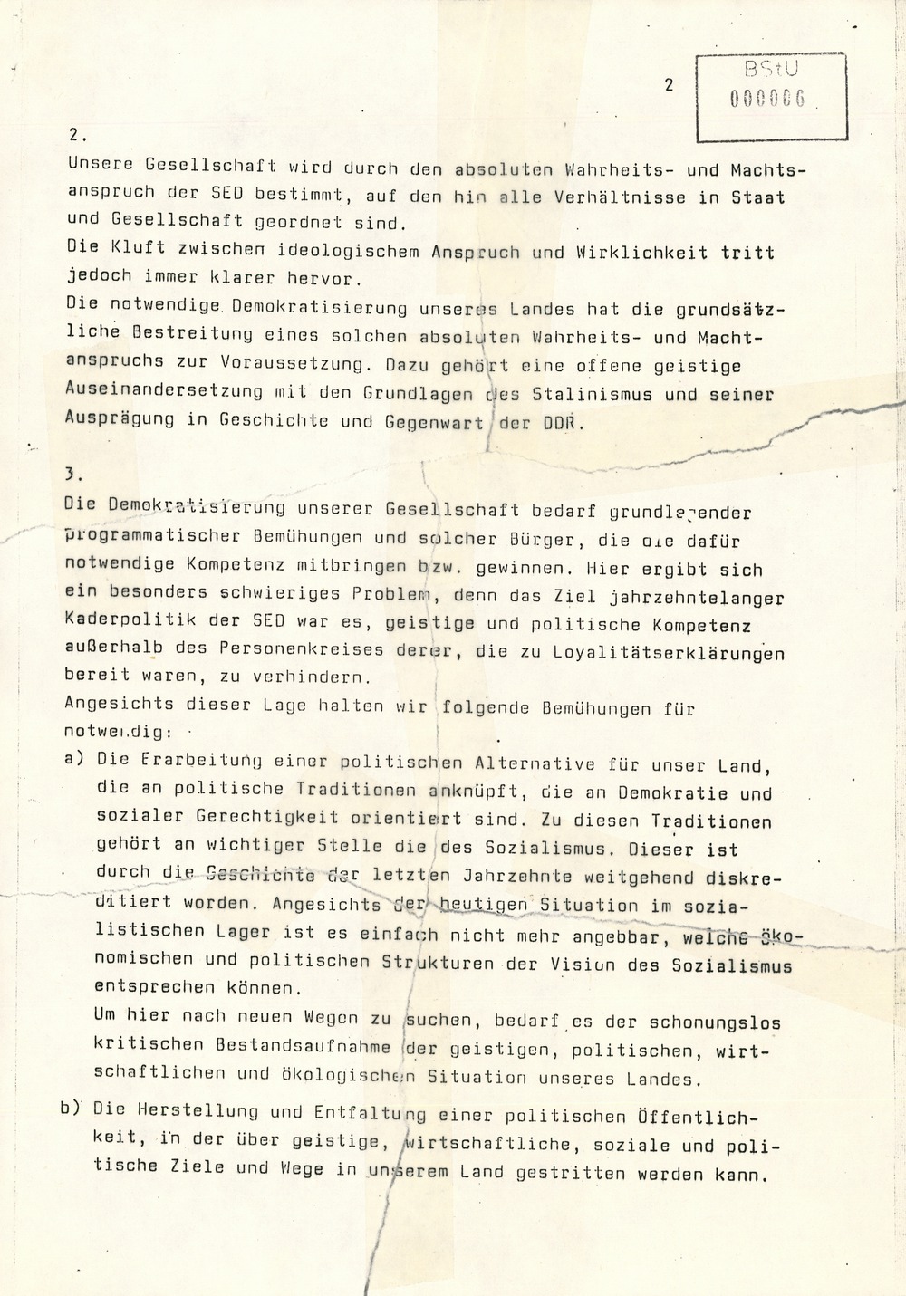 Strafrechtliche Einschätzung zum Aufruf der Initiativgruppe SDP