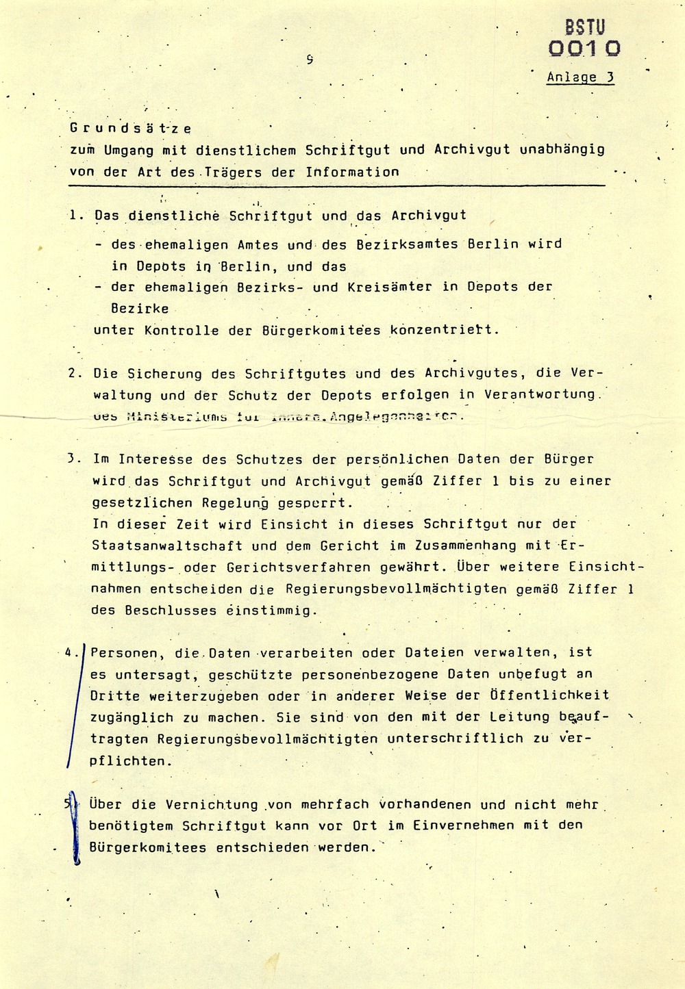 "Beschluss über weitere Maßnahmen zur Auflösung des ehemaligen Amtes für Nationale Sicherheit"