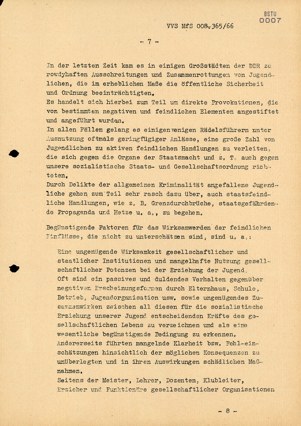 Dienstanweisung Nr. 4/66 zur "Bekämpfung politisch-ideologischer Diversion" unter Jugendlichen