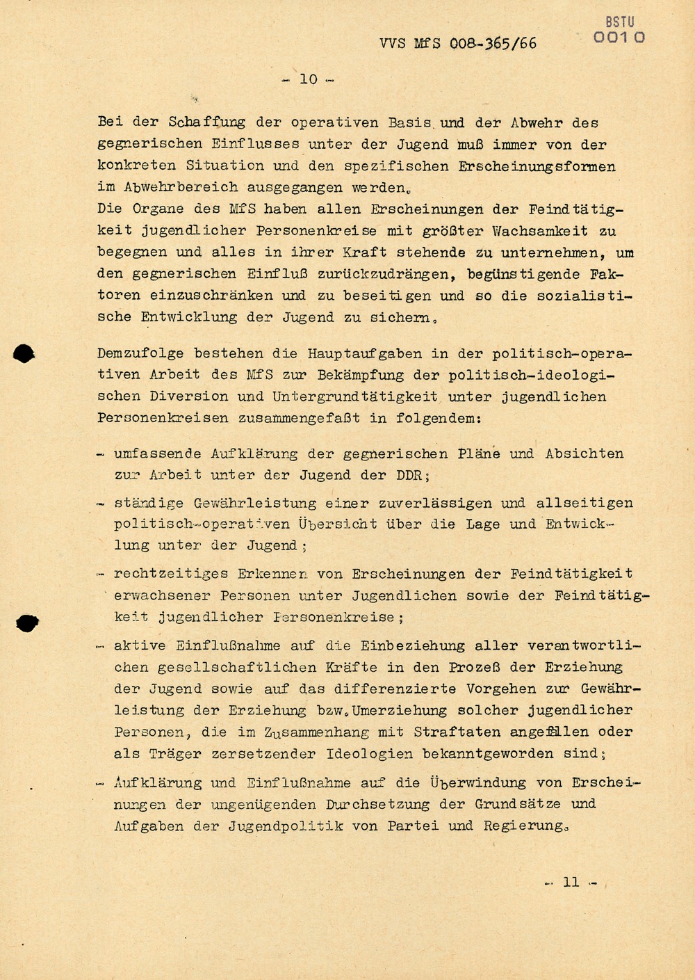 Dienstanweisung Nr. 4/66 zur "Bekämpfung politisch-ideologischer Diversion" unter Jugendlichen
