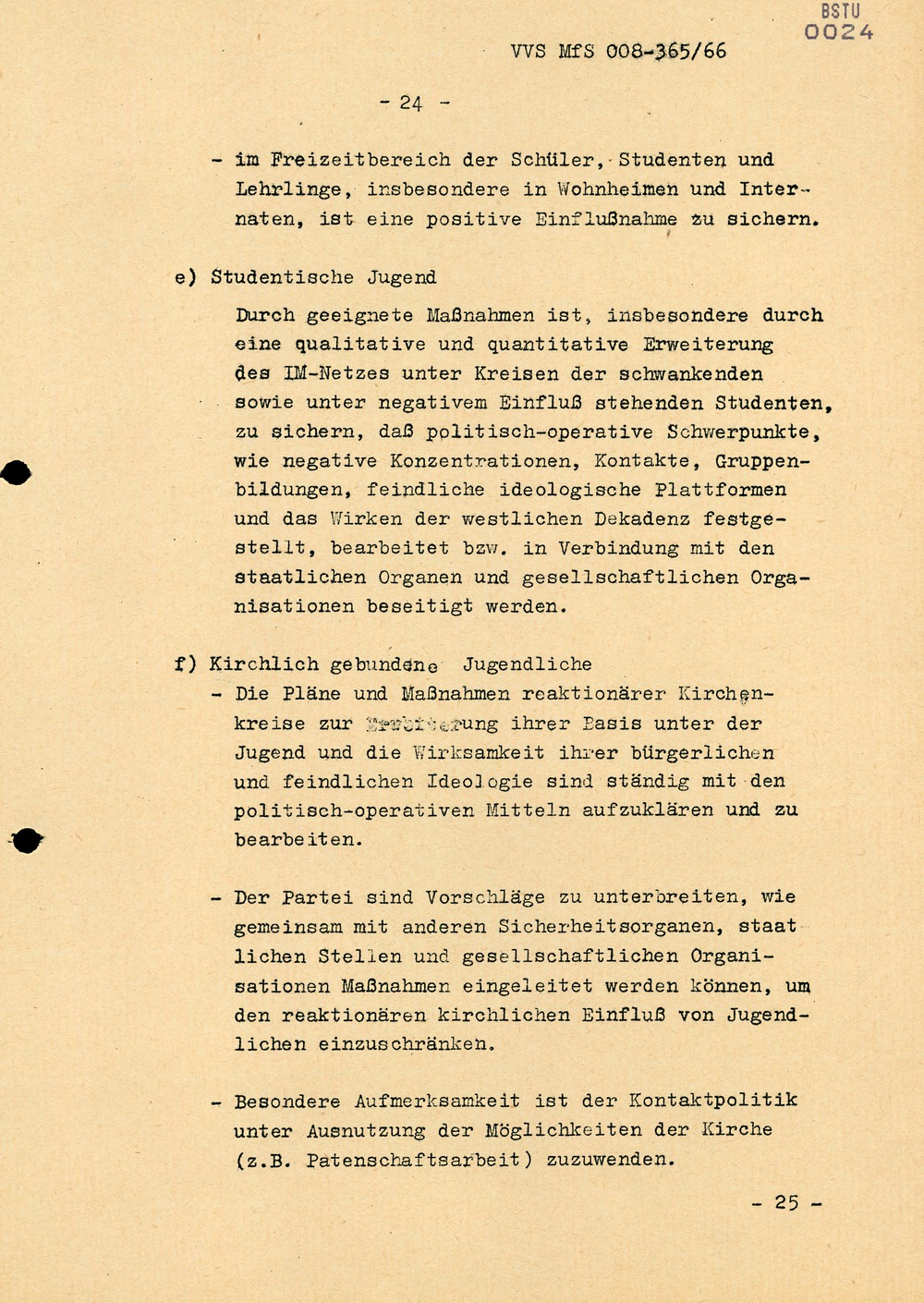 Dienstanweisung Nr. 4/66 zur "Bekämpfung politisch-ideologischer Diversion" unter Jugendlichen