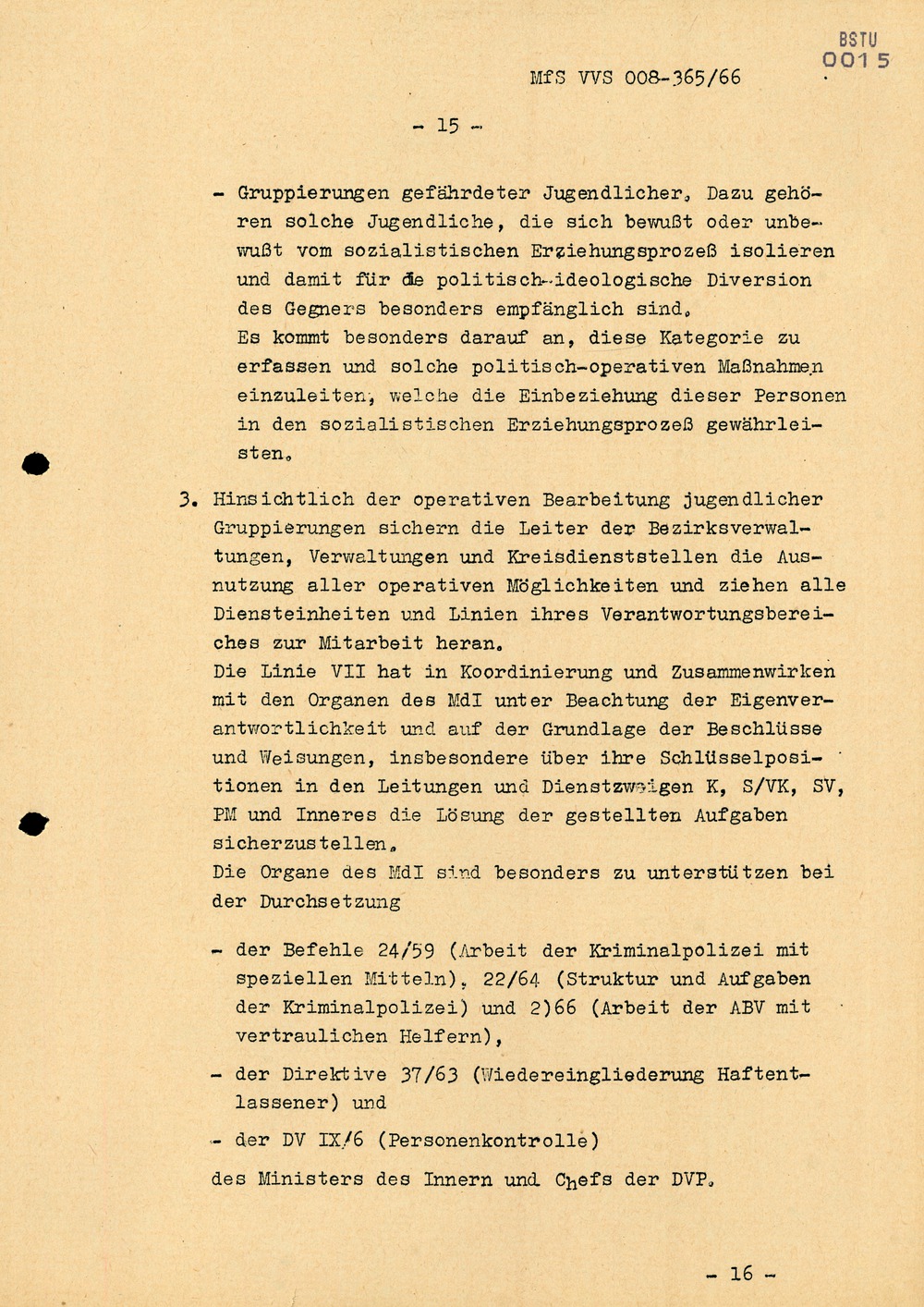 Dienstanweisung Nr. 4/66 zur "Bekämpfung politisch-ideologischer Diversion" unter Jugendlichen