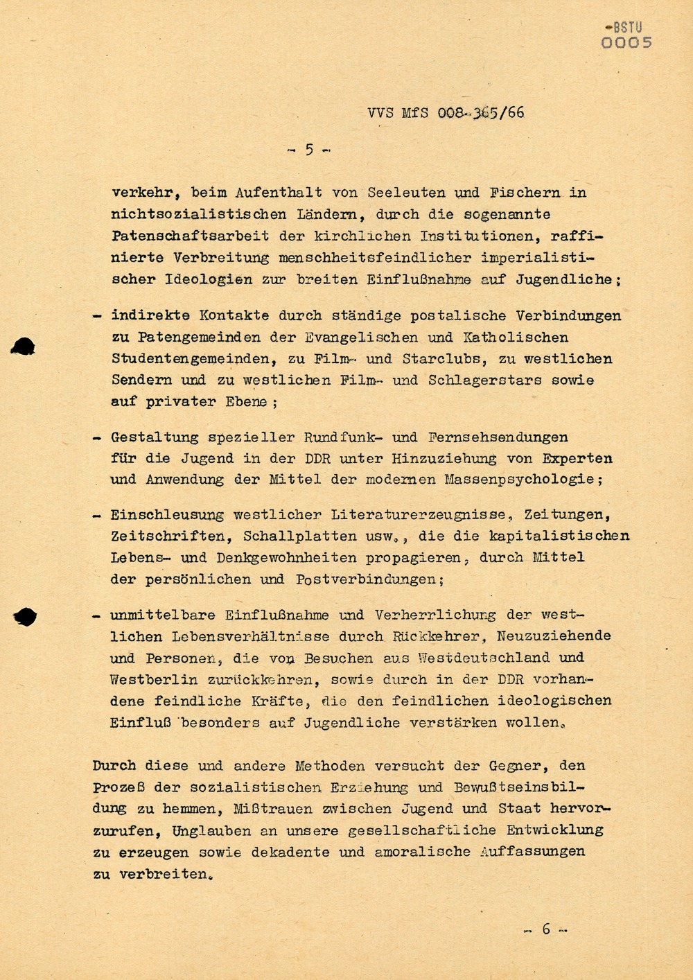 Dienstanweisung Nr. 4/66 zur "Bekämpfung politisch-ideologischer Diversion" unter Jugendlichen