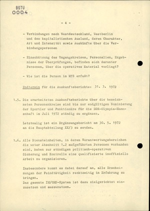 Durchführungsbestimmung zur Dienstanweisung 4/71 hinsichtlich der Absicherung der DDR-Olympiamannschaft