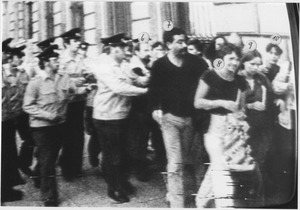 Kerzenprotest vor der amerikanischen Botschaft am 1. September 1983