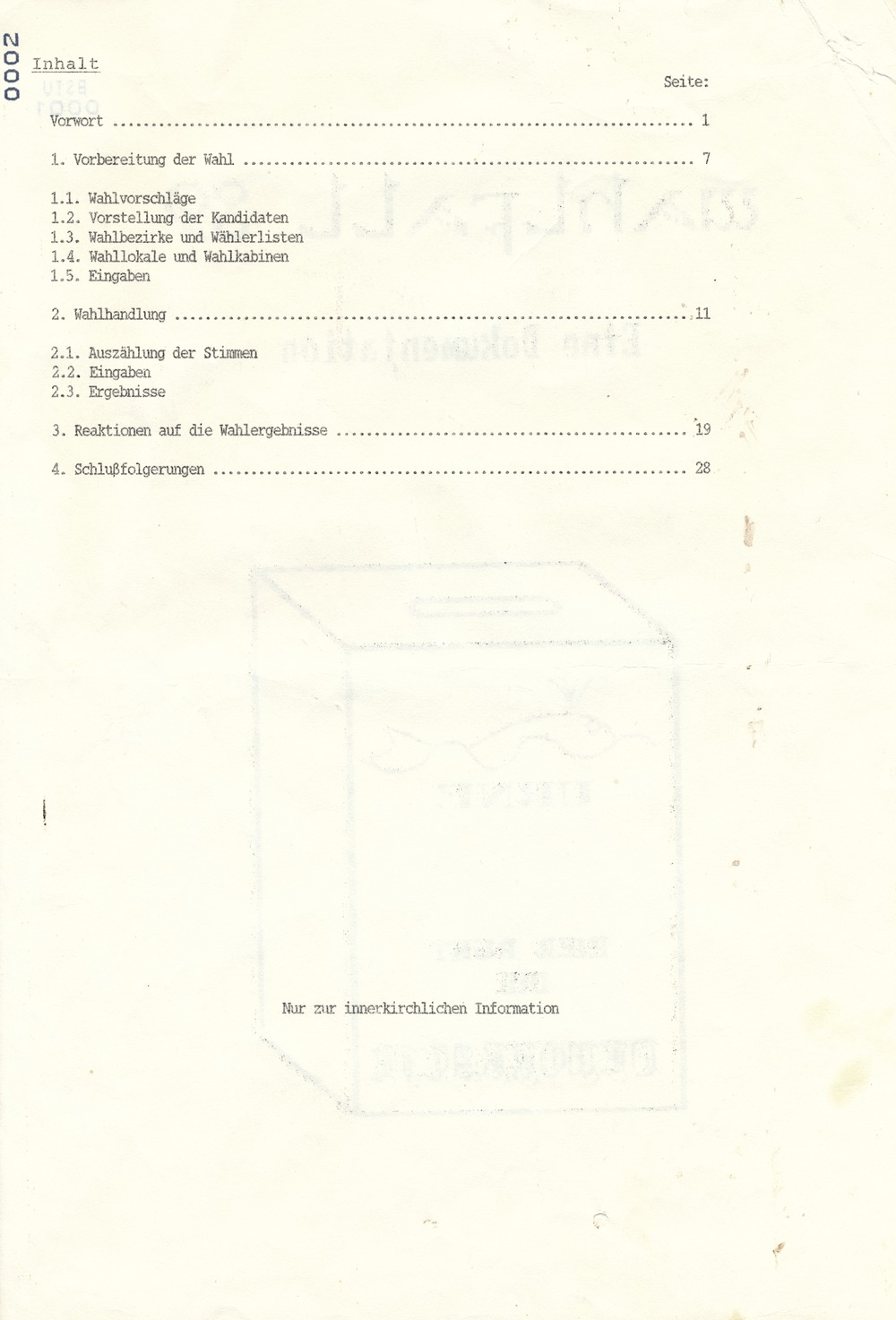 Wahlfall '89 - Dokumentation der Opposition über Wahlfälschungen